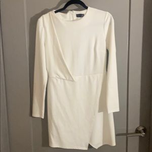 White long sleeve mini dress